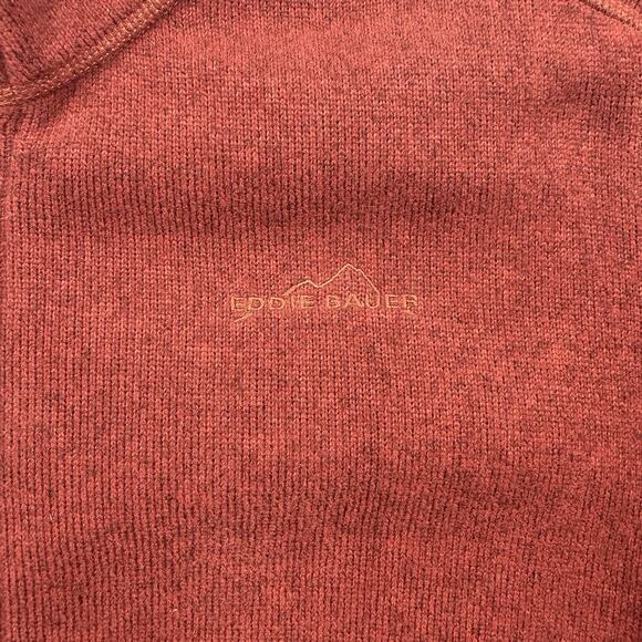 Eddie Bauer 1/4 Zip Fleece Pullover Mens XL Red Long Sleeve Outdoor Pullover - Picture 2 of 6